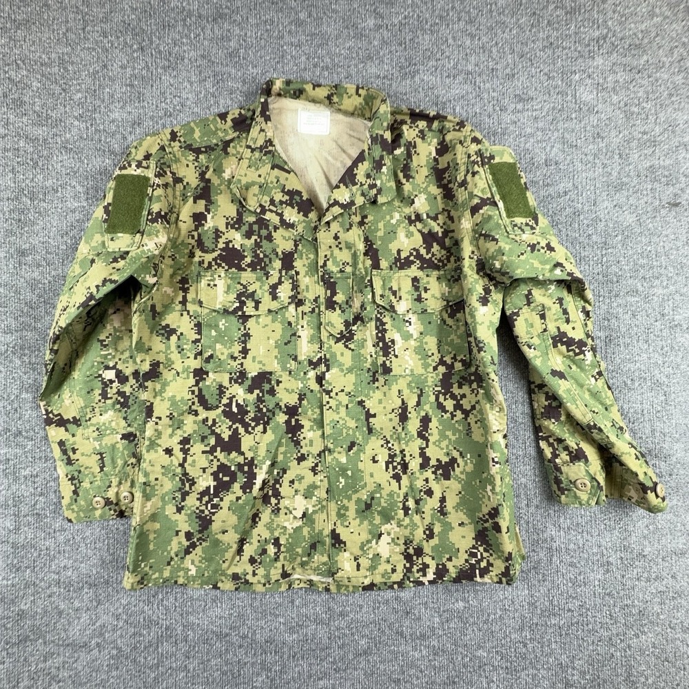 Digital Camo Military Jacket Mens Large Green Button Front‎ Combat Uniform Field